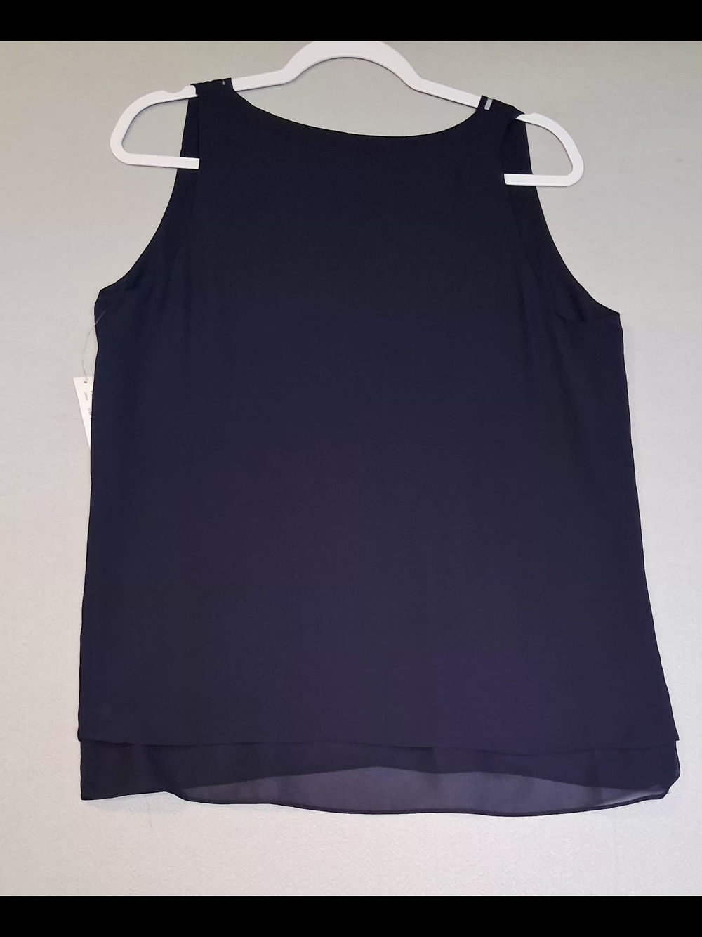 Violet & Claire Navy V-Neck Layered Chiffon Shell - Picture 9 of 11